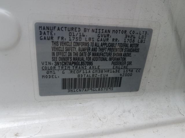 Photo 9 VIN: 3N1CN7AP9GL857095 - NISSAN VERSA SV 