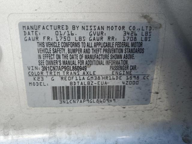 Photo 11 VIN: 3N1CN7AP9GL860949 - NISSAN VERSA 