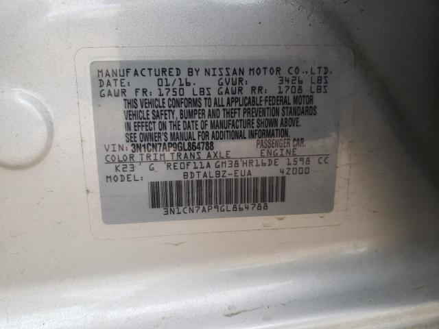 Photo 12 VIN: 3N1CN7AP9GL864788 - NISSAN VERSA 