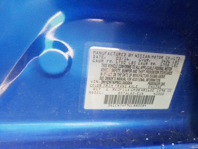 Photo 9 VIN: 3N1CN7AP9GL880084 - NISSAN VERSA 