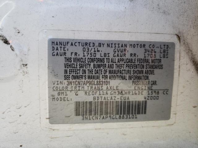 Photo 9 VIN: 3N1CN7AP9GL883101 - NISSAN VERSA 