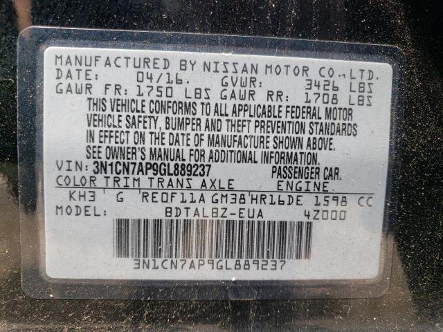 Photo 12 VIN: 3N1CN7AP9GL889237 - NISSAN VERSA SV W 