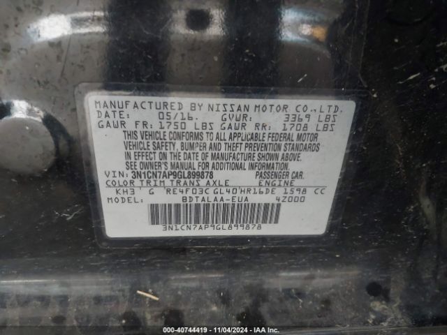 Photo 8 VIN: 3N1CN7AP9GL899878 - NISSAN VERSA 