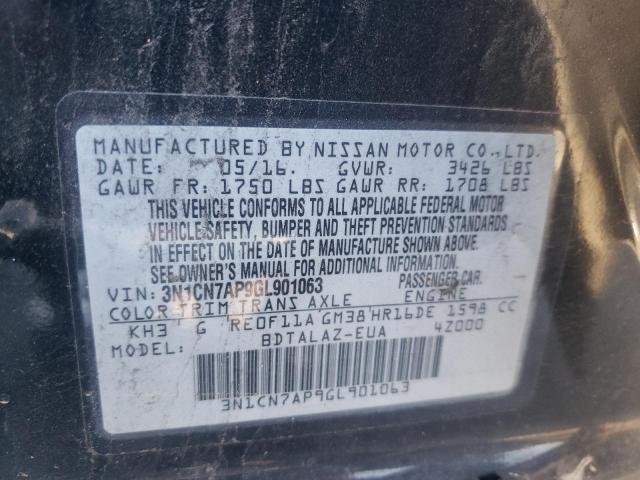 Photo 9 VIN: 3N1CN7AP9GL901063 - NISSAN VERSA S 