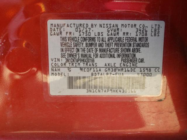 Photo 12 VIN: 3N1CN7AP9HK430166 - NISSAN VERSA 