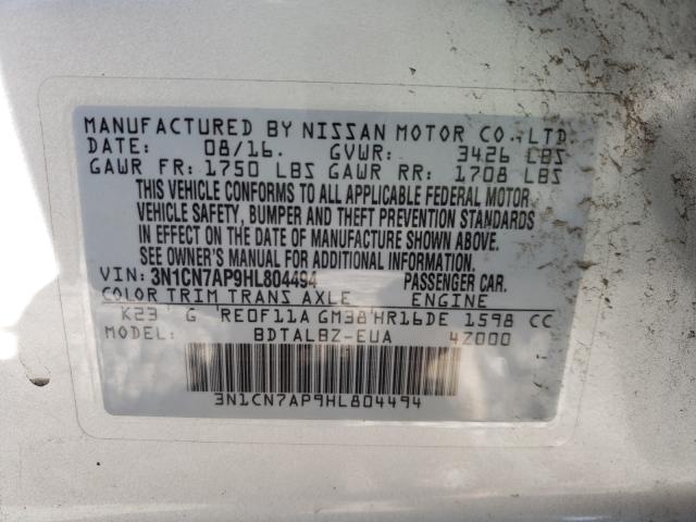 Photo 9 VIN: 3N1CN7AP9HL804494 - NISSAN VERSA NOTE 