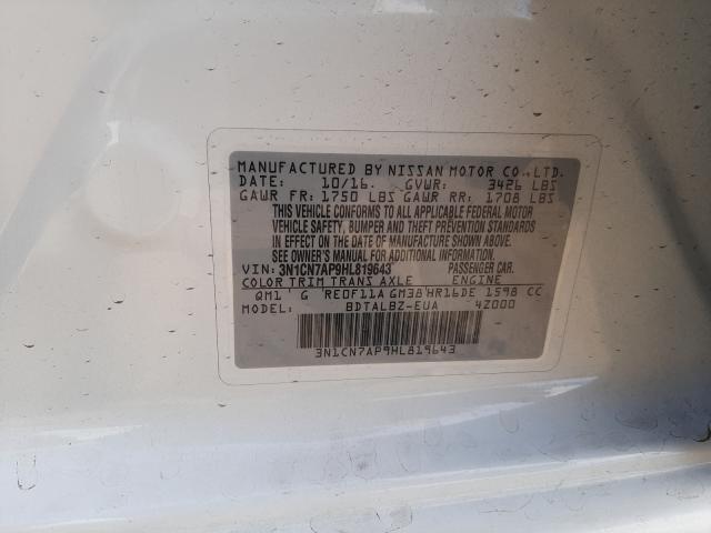 Photo 9 VIN: 3N1CN7AP9HL819643 - NISSAN VERSA S 