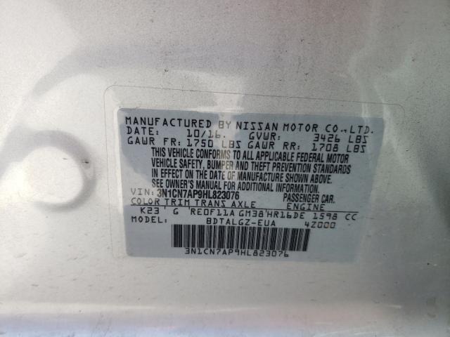 Photo 9 VIN: 3N1CN7AP9HL823076 - NISSAN VERSA S 