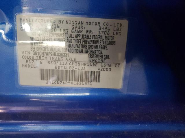 Photo 9 VIN: 3N1CN7AP9HL836331 - NISSAN VERSA S 