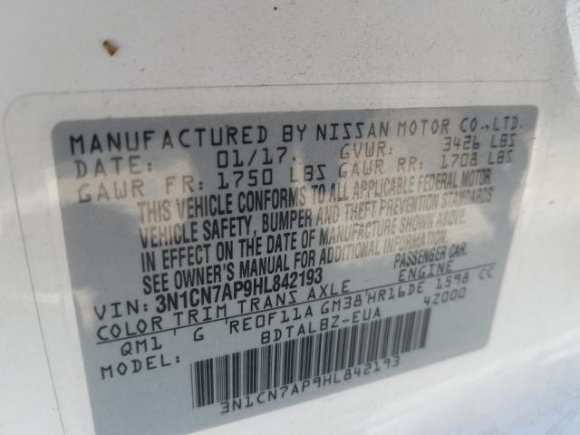 Photo 9 VIN: 3N1CN7AP9HL842193 - NISSAN VERSA S 