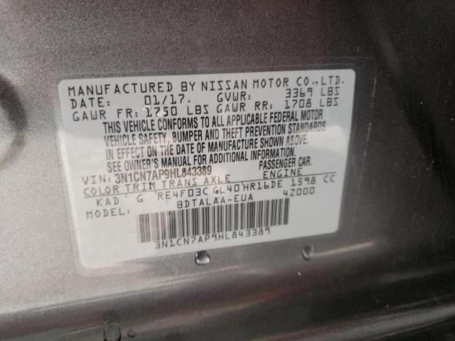 Photo 9 VIN: 3N1CN7AP9HL843389 - NISSAN VERSA S 