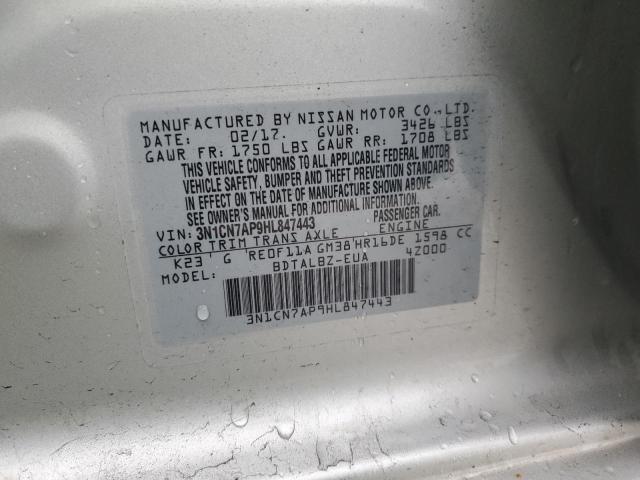 Photo 12 VIN: 3N1CN7AP9HL847443 - NISSAN VERSA 