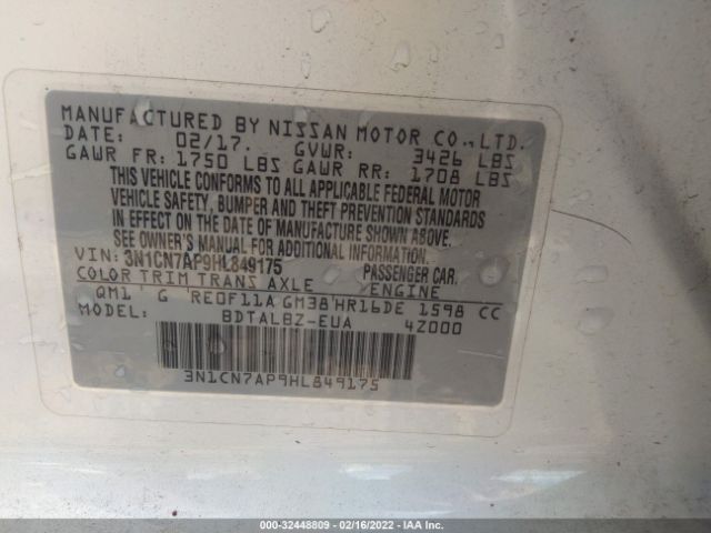 Photo 8 VIN: 3N1CN7AP9HL849175 - NISSAN VERSA SEDAN 