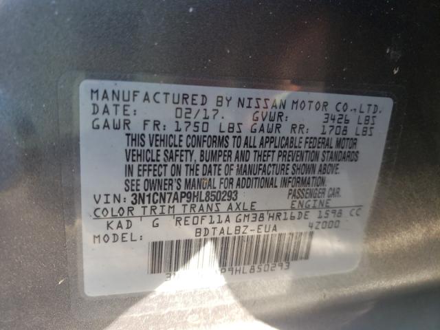 Photo 9 VIN: 3N1CN7AP9HL850293 - NISSAN VERSA S 