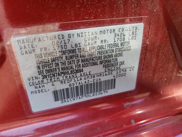 Photo 9 VIN: 3N1CN7AP9HL853694 - NISSAN VERSA S 