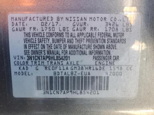 Photo 11 VIN: 3N1CN7AP9HL854201 - NISSAN VERSA 