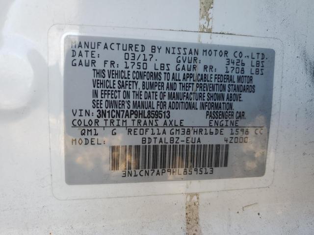 Photo 11 VIN: 3N1CN7AP9HL859513 - NISSAN VERSA S 