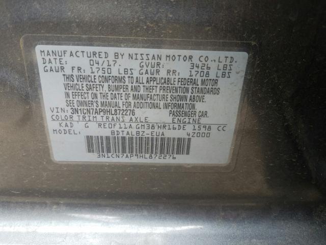 Photo 9 VIN: 3N1CN7AP9HL872276 - NISSAN VERSA S 