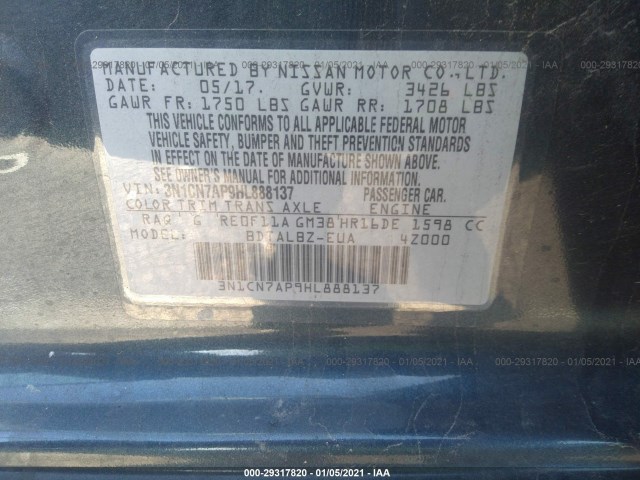 Photo 8 VIN: 3N1CN7AP9HL888137 - NISSAN VERSA SEDAN 