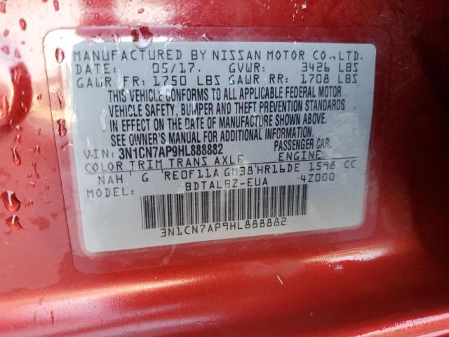 Photo 11 VIN: 3N1CN7AP9HL888882 - NISSAN VERSA S 