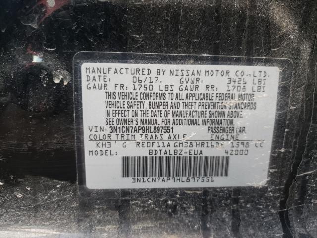 Photo 9 VIN: 3N1CN7AP9HL897551 - NISSAN VERSA S 