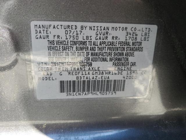 Photo 11 VIN: 3N1CN7AP9HL905759 - NISSAN VERSA 