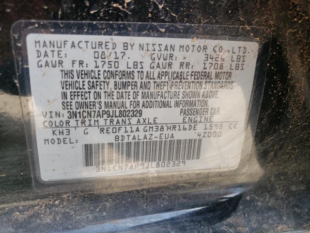 Photo 9 VIN: 3N1CN7AP9JL802329 - NISSAN VERSA S 