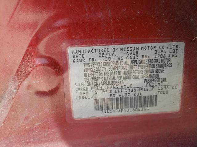 Photo 9 VIN: 3N1CN7AP9JL806316 - NISSAN VERSA S 