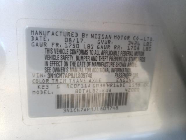 Photo 9 VIN: 3N1CN7AP9JL809748 - NISSAN VERSA S 