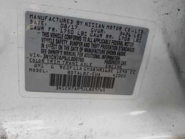 Photo 9 VIN: 3N1CN7AP9JL809765 - NISSAN VERSA S 