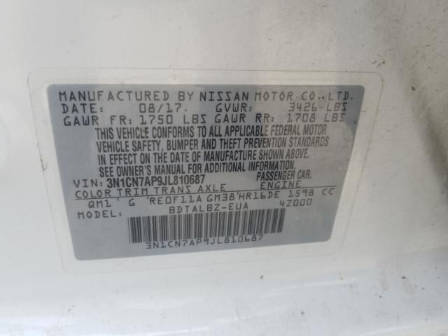 Photo 9 VIN: 3N1CN7AP9JL810687 - NISSAN VERSA S 