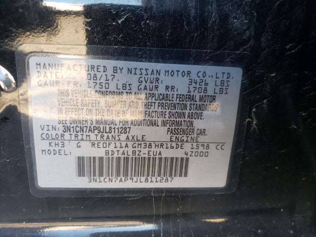 Photo 9 VIN: 3N1CN7AP9JL811287 - NISSAN VERSA S 