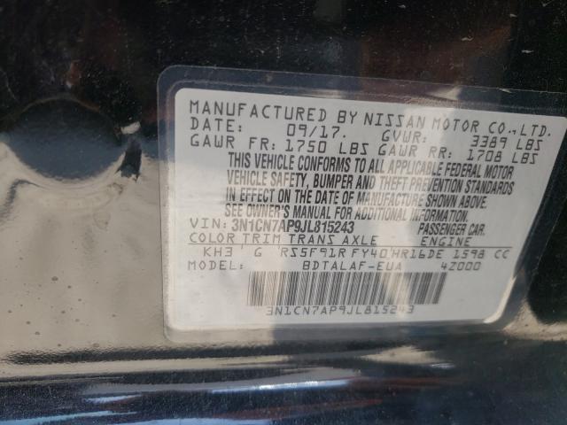 Photo 9 VIN: 3N1CN7AP9JL815243 - NISSAN VERSA S 