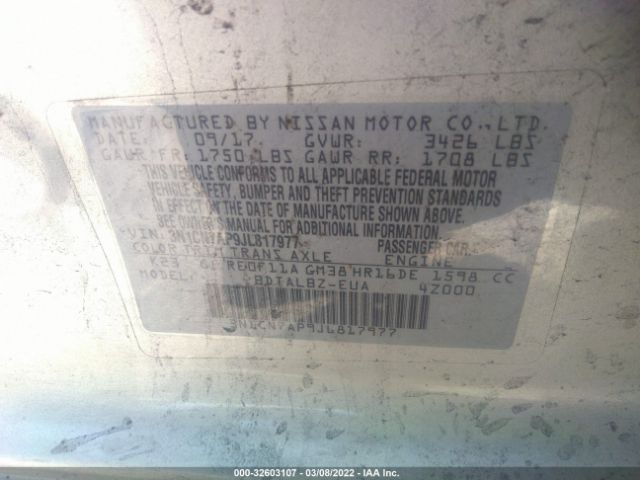 Photo 8 VIN: 3N1CN7AP9JL817977 - NISSAN VERSA SEDAN 