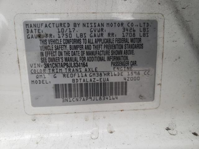 Photo 9 VIN: 3N1CN7AP9JL834164 - NISSAN VERSA S 