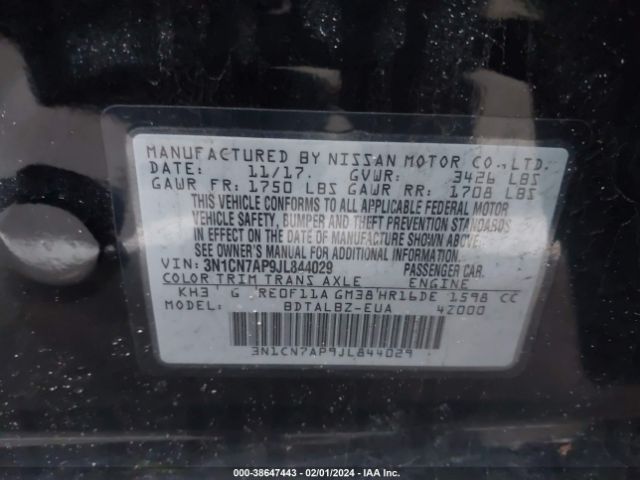 Photo 8 VIN: 3N1CN7AP9JL844029 - NISSAN VERSA 