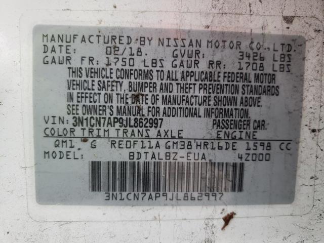 Photo 9 VIN: 3N1CN7AP9JL862997 - NISSAN VERSA S 