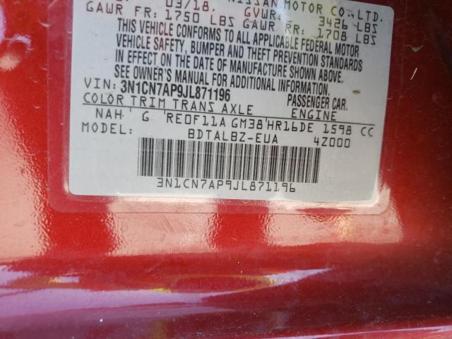 Photo 9 VIN: 3N1CN7AP9JL871196 - NISSAN VERSA S 