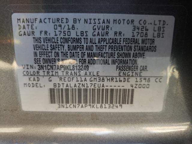 Photo 9 VIN: 3N1CN7AP9KL813249 - NISSAN VERSA S 