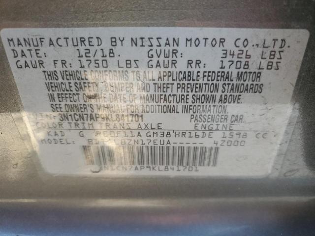 Photo 11 VIN: 3N1CN7AP9KL841701 - NISSAN VERSA 