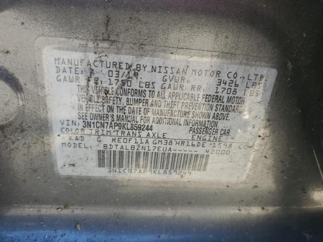 Photo 11 VIN: 3N1CN7AP9KL859244 - NISSAN VERSA 