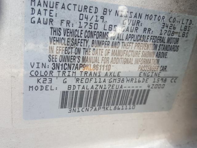 Photo 9 VIN: 3N1CN7AP9KL861110 - NISSAN VERSA S 