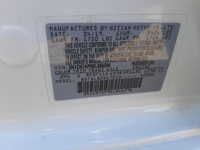 Photo 9 VIN: 3N1CN7AP9KL866596 - NISSAN VERSA S 