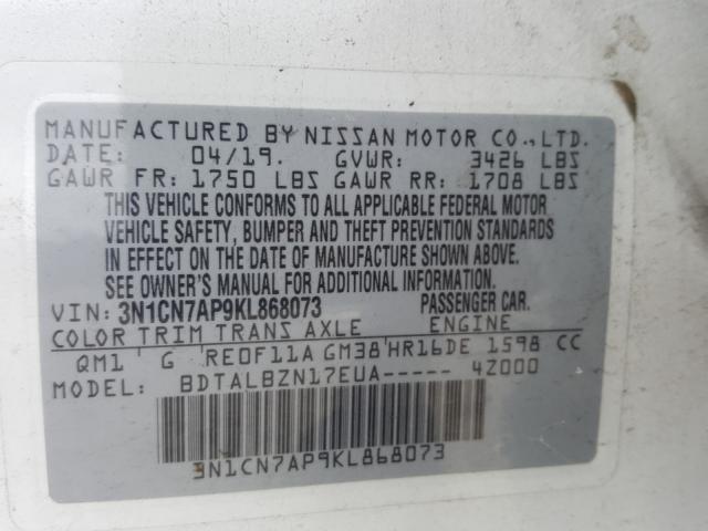 Photo 9 VIN: 3N1CN7AP9KL868073 - NISSAN VERSA S 