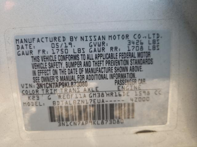 Photo 9 VIN: 3N1CN7AP9KL873080 - NISSAN VERSA S 