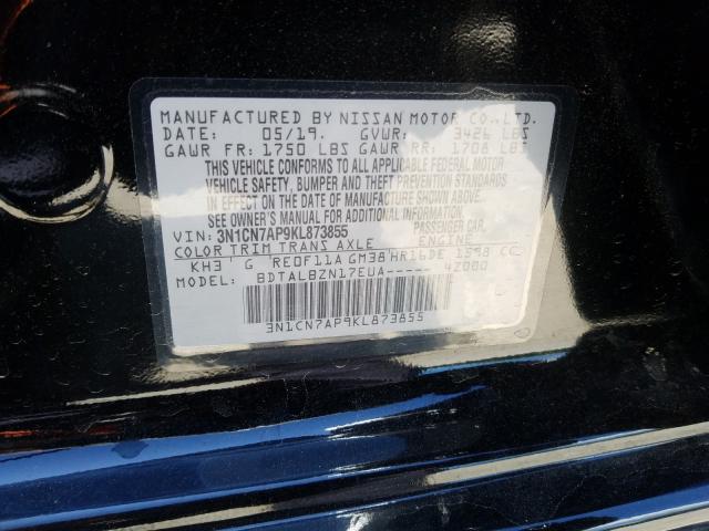 Photo 9 VIN: 3N1CN7AP9KL873855 - NISSAN VERSA S 