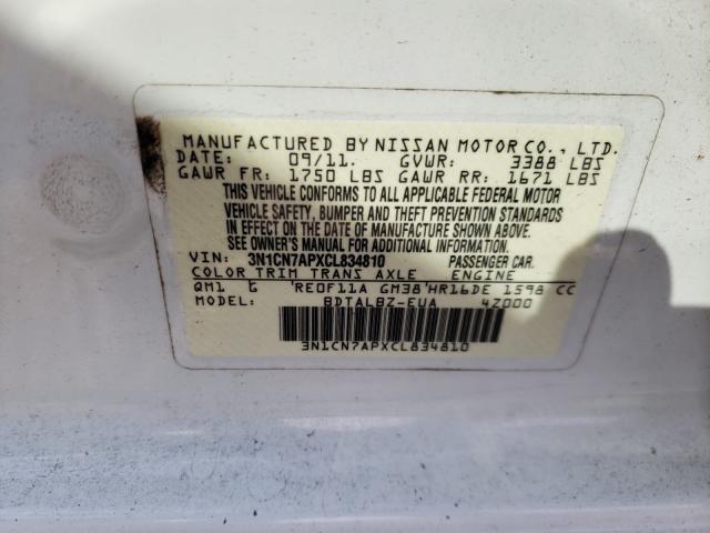 Photo 9 VIN: 3N1CN7APXCL834810 - NISSAN VERSA S 