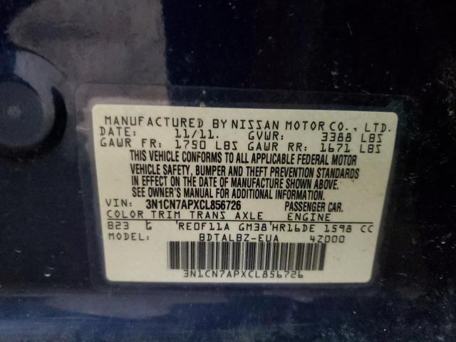 Photo 9 VIN: 3N1CN7APXCL856726 - NISSAN VERSA S 