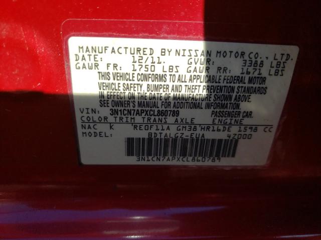 Photo 9 VIN: 3N1CN7APXCL860789 - NISSAN VERSA S 