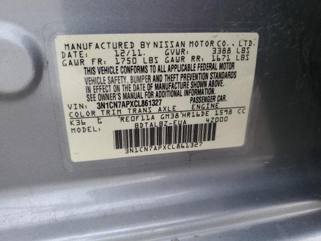 Photo 11 VIN: 3N1CN7APXCL861327 - NISSAN VERSA 